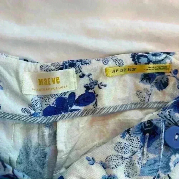 Maeve Printed Pleated Wide-Leg Pants Size 0P - Picture 5 of 7